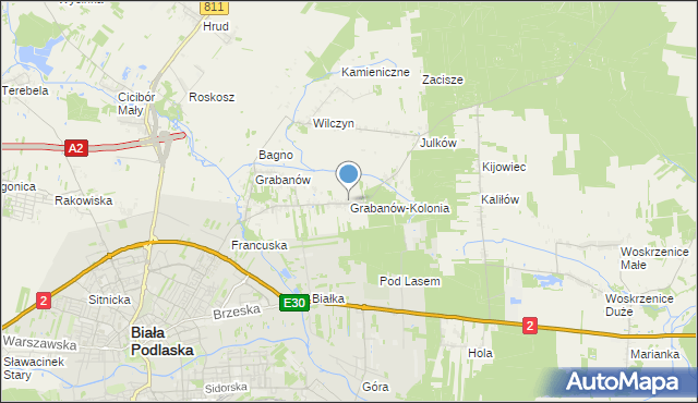 mapa Grabanów-Kolonia, Grabanów-Kolonia na mapie Targeo